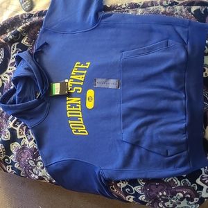 Nike Golden State Warriors Hoodie, XL, blue with gold lettering